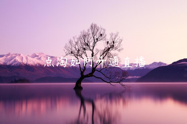 點(diǎn)淘如何開(kāi)通直播